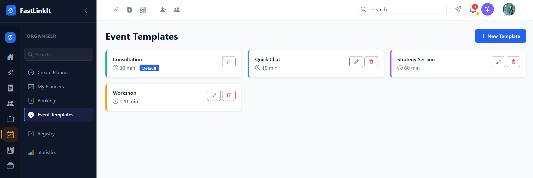 Event Templates Example